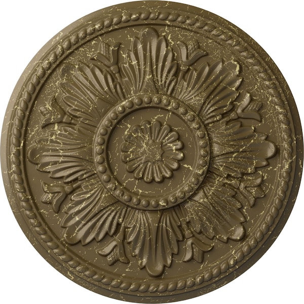 Ekena Millwork Edinburgh Ceiling Medallion (Fits Canopies up to 5 1/4"), 18"OD x 1 3/4"P, Mississippi Mud Crackle CM18EDMMC - main